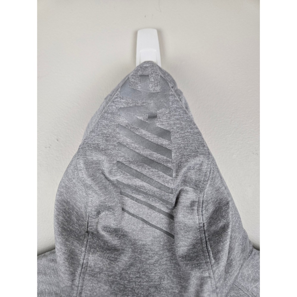 American Eagle Mens Gray Activewear Hoodie Sweatshirt Zip Pockets Small AE Logo - Picture 12 of 13